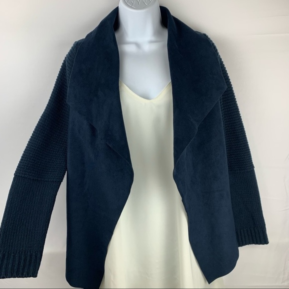 Stradivarius Navy Blue Open Cardigan Sweater